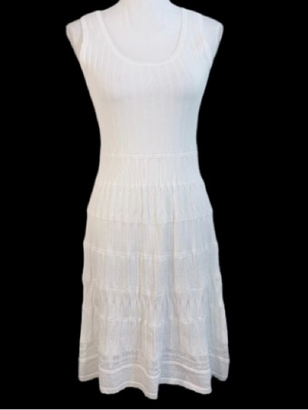 NWT MEROKEETY White Sleeveless Ribbed Knit Sweater Dress Size Small
